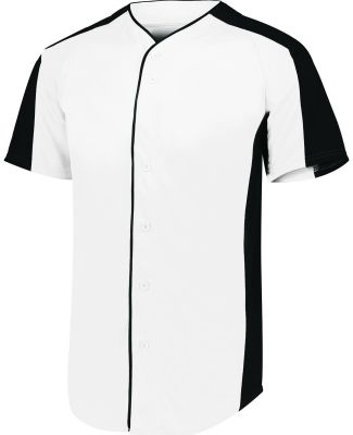 Augusta Sportswear 1656 Youth Full Button Baseball in White/ black