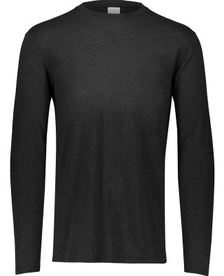 Augusta Sportswear 3075 Triblend Long Sleeve Crewn in Black heather