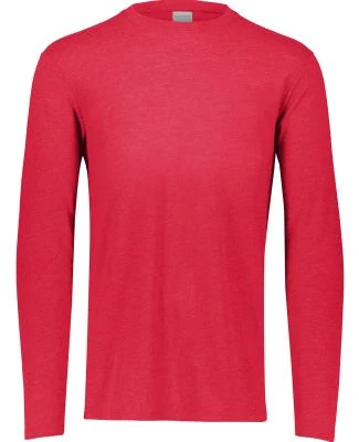 Augusta Sportswear 3075 Triblend Long Sleeve Crewn in Red heather