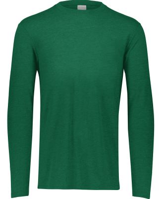 Augusta Sportswear 3075 Triblend Long Sleeve Crewn in Dark green heather