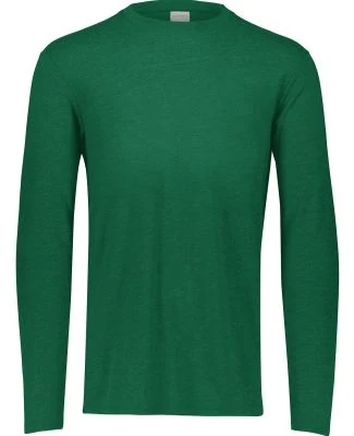Augusta Sportswear 3076 Youth Triblend Long Sleeve in Dark green heather