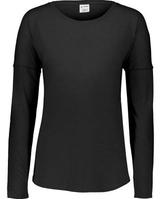 Augusta Sportswear 3077 Women's Lux Triblend Long  in Black heather