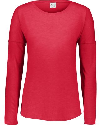 Augusta Sportswear 3077 Women's Lux Triblend Long  in Red heather