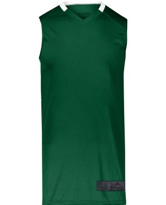Augusta Sportswear 1730 Step-Back Basketball Jerse in Dark green/ white