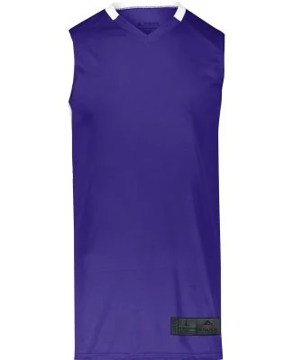 Augusta Sportswear 1730 Step-Back Basketball Jerse in Purple/ white