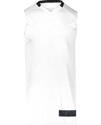 Augusta Sportswear 1730 Step-Back Basketball Jerse in White/ black