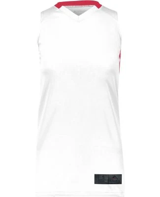 Augusta Sportswear 1732 Women's Step-Back Basketba in White/ red