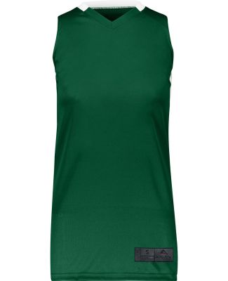 Augusta Sportswear 1732 Women's Step-Back Basketba in Dark green/ white