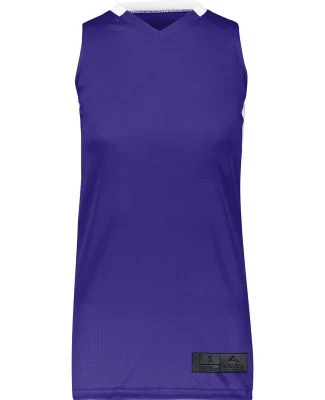Augusta Sportswear 1732 Women's Step-Back Basketba in Purple/ white