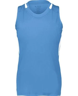 Augusta Sportswear 2436 Women's Crossover Tank Top in Columbia blue/ white