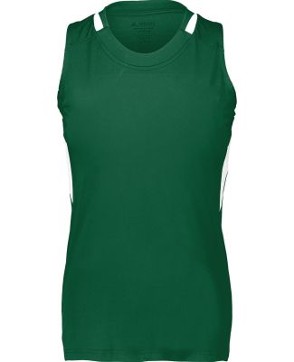 Augusta Sportswear 2436 Women's Crossover Tank Top in Dark green/ white