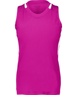 Augusta Sportswear 2436 Women's Crossover Tank Top in Power pink/ white