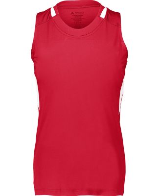 Augusta Sportswear 2437 Girls Crossover Tank Top in Red/ white