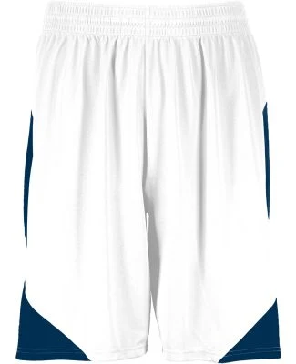 Augusta Sportswear 1733 Step-Back Basketball Short in White/ navy