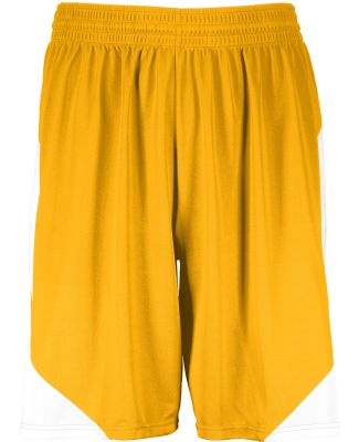 Augusta Sportswear 1733 Step-Back Basketball Short in Gold/ white