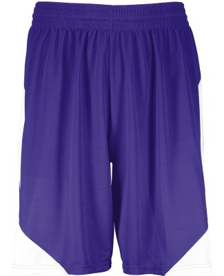 Augusta Sportswear 1733 Step-Back Basketball Short in Purple/ white