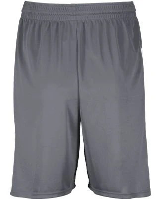 Augusta Sportswear 1733 Step-Back Basketball Short in Graphite/ white
