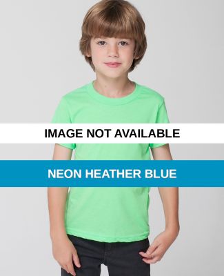 BB101 American Apparel Kids Poly-Cotton Short Slee Neon Heather Blue