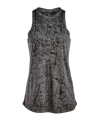 J America 8117 Women’s Zen Jersey Tank Top Twisted Black
