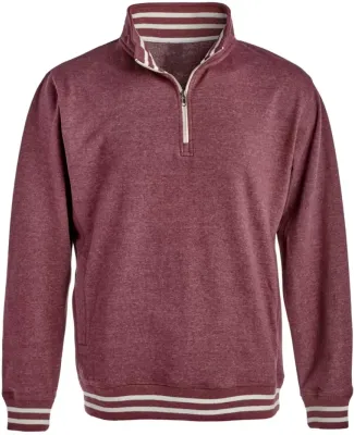 J America 8650 Relay Fleece Quarter-Zip Sweatshirt Maroon