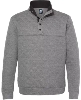 J America 8890 Quilted Snap Pullover Charcoal Heather