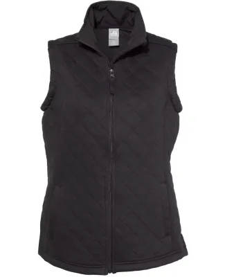 J America 8892 Women’s Quilted Full-Zip Vest Black