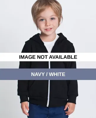 F197 American Apparel Kids Flex Fleece Zip Hoody Navy / White