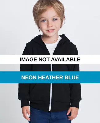 F197 American Apparel Kids Flex Fleece Zip Hoody Neon Heather Blue