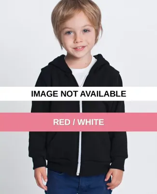 F197 American Apparel Kids Flex Fleece Zip Hoody Red / White