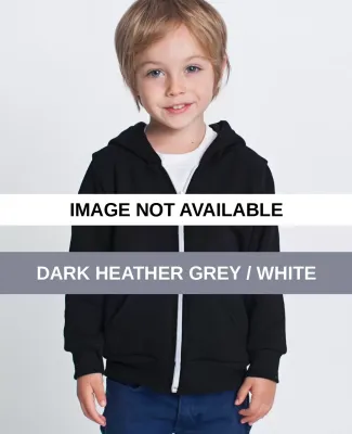 F197 American Apparel Kids Flex Fleece Zip Hoody Dark Heather Grey / White