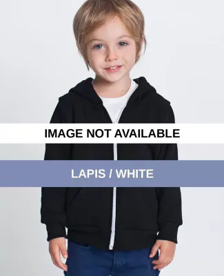 F197 American Apparel Kids Flex Fleece Zip Hoody Lapis / White