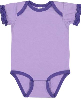 Rabbit Skins 4429 Infant Ruffle Fine Jersey Bodysu in Lavender/ purple
