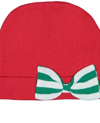 Rabbit Skins 4453 Premium Jersey Infant Bow Cap RED/ KLY WH STR