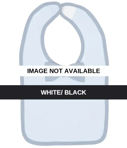 Rabbit Skins 1002 Infant Baby Rib Bow Tie Bib WHITE/ BLACK