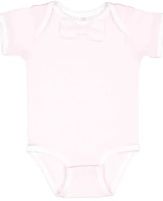Rabbit Skins 4407 Baby Rib Infant Bow Tie Bodysuit BLRNA/ WH/ W STR
