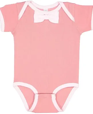Rabbit Skins 4407 Baby Rib Infant Bow Tie Bodysuit MAUVELOUS/ BLRNA