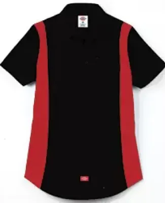Dickies FS524 Ladies' Industrial Short-Sleeve Colo BLACK/ RED