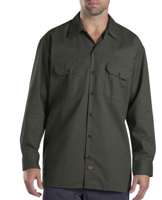 Dickies 574T Unisex Tall Long-Sleeve Work Shirt OLIVE GREEN
