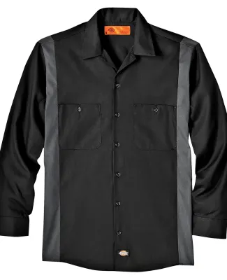 Dickies LL524T 4.5 oz. Industrial Long-Sleeve Colo BLACK/ CHARCOAL