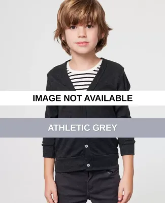 BR100 American Apparel Kids Tri-Blend Rib Cardigan Athletic Grey