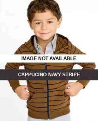 RSASTF197 American Apparel Kids Striped Fleece Zip Cappucino Navy Stripe