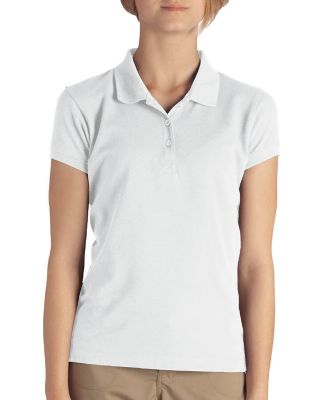 Dickies KS3952 Girl's  Short-Sleeve Pique Polo WHITE