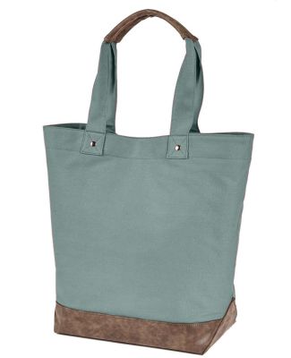 Authentic Pigment AP1921 Canvas Resort Tote in Cypress/ brown