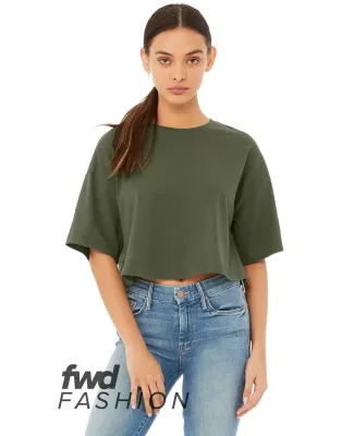 Bella + Canvas 6482 Fast Fashion Women's Jersey Cr in Military green