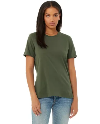 Bella + Canvas 6400 Womens Relaxed Short Cotton Je in Military green