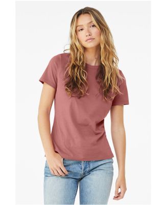 Bella + Canvas 6400 Womens Relaxed Short Cotton Je in Mauve