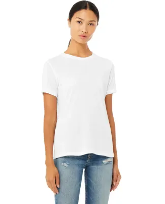 Bella + Canvas 6400CVC Womens relaxed short sleeve in Solid wht blend