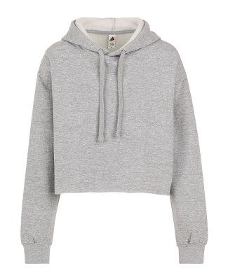 4150 Womens Crop Hoodie in Heather grey