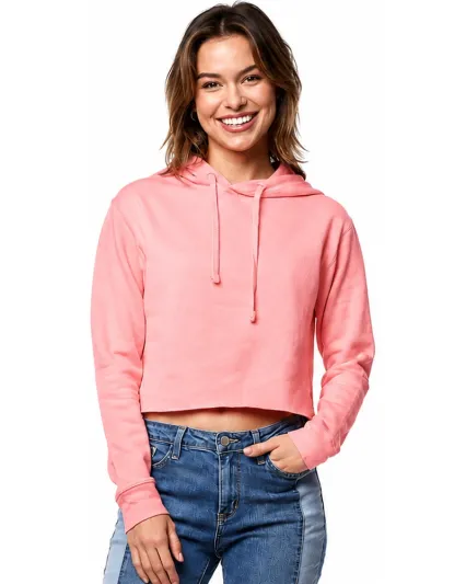 4150 Womens Crop Hoodie in Pale pink