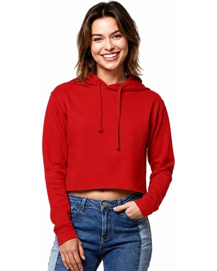 4150 Womens Crop Hoodie in Red